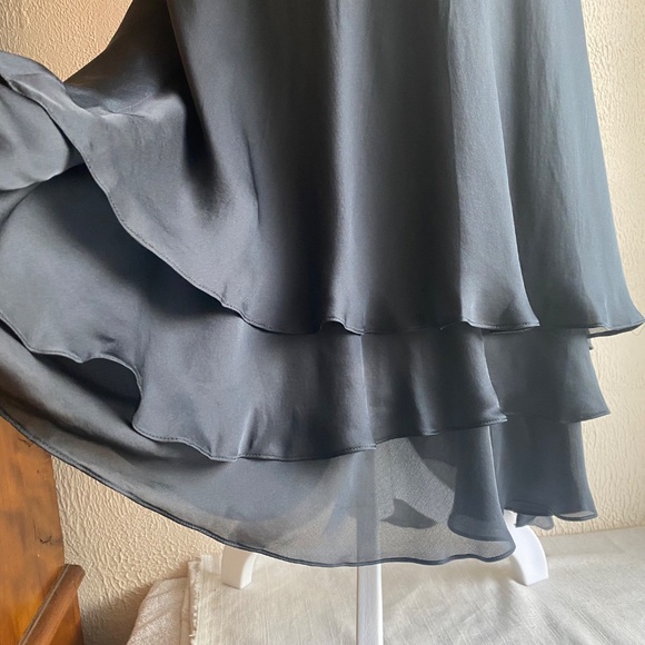 NWT Ann Taylor black silk bias cut long skirt Size 6 - Picture 6 of 15